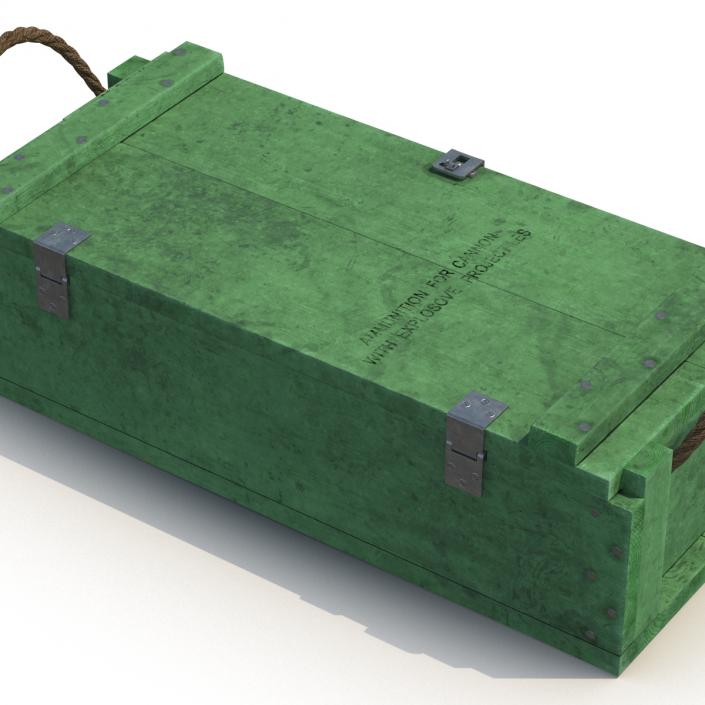 3D Ammo Crate 2 Green model