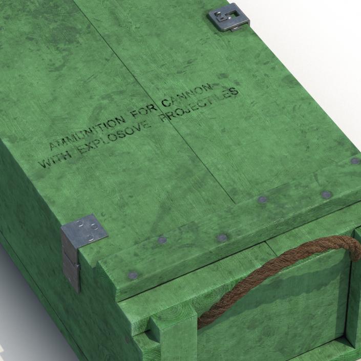 3D Ammo Crate 2 Green model