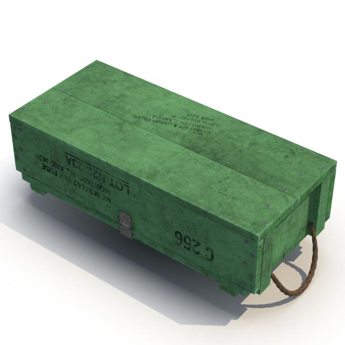 3D Ammo Crate 2 Green model