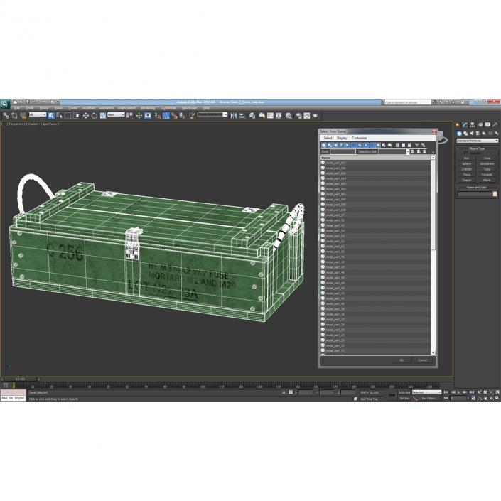 3D Ammo Crate 2 Green model