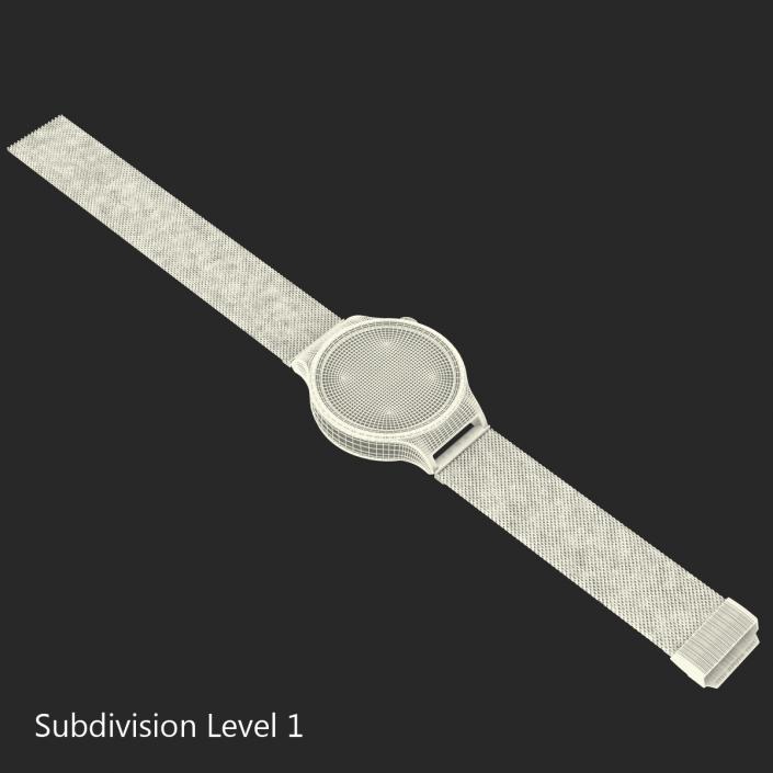 3D Huawei Watch Dark Metal Band model