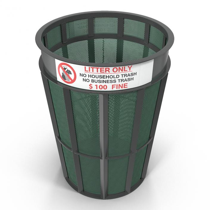 3D Public Garbage Can model