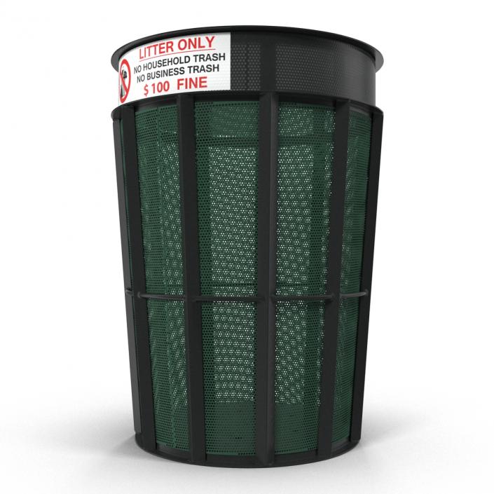 3D Public Garbage Can model