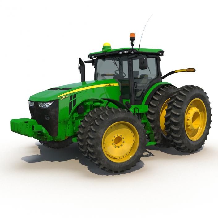 Tractor John Deere 8RT Rigged 3D model