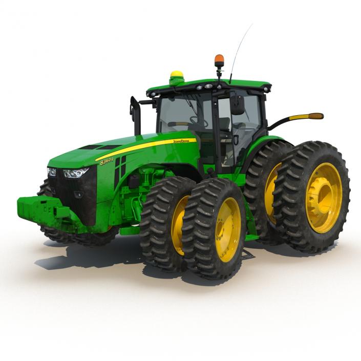 Tractor John Deere 8RT Rigged 3D model