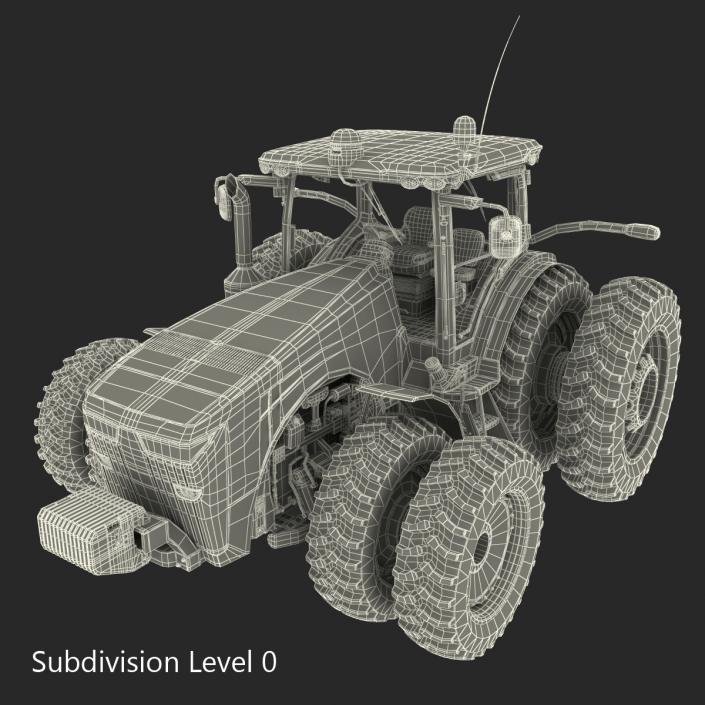 Tractor John Deere 8RT Rigged 3D model