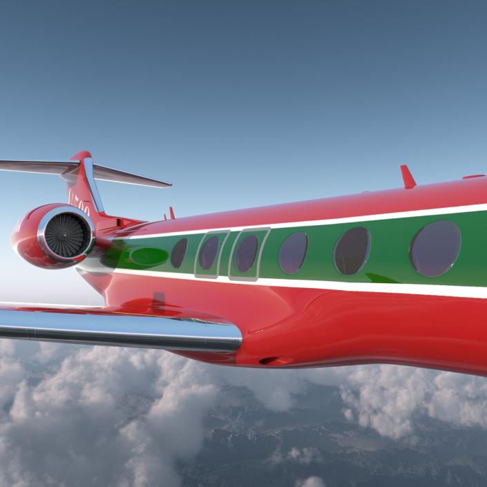 Business Jet Gulfstream G500 2 Rigged 3D