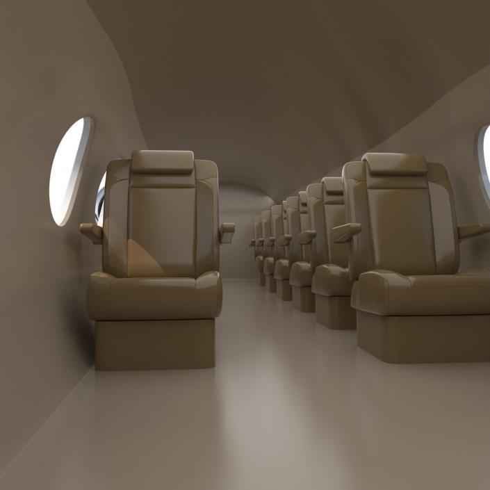 Business Jet Gulfstream G500 2 Rigged 3D