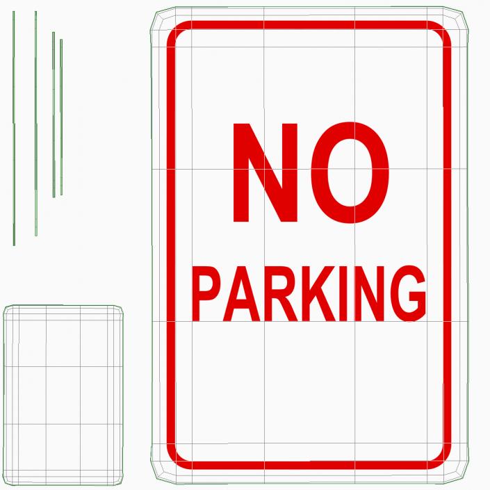 3D model No Parking Sign