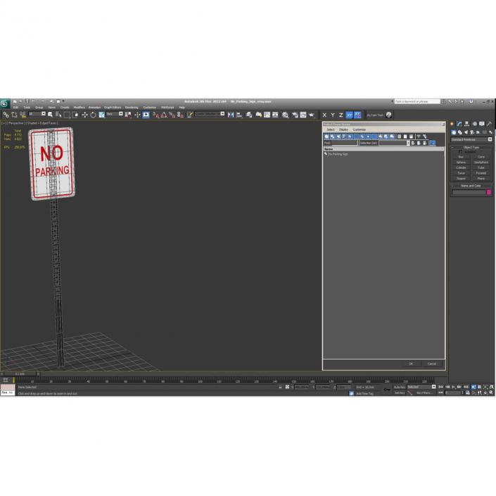 3D model No Parking Sign