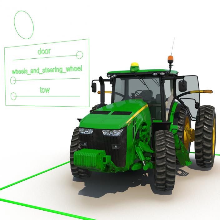 3D Tractor John Deere 8285R Rigged