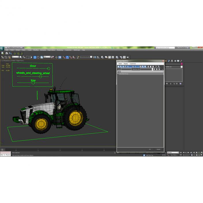 3D Tractor John Deere 8335R Rigged