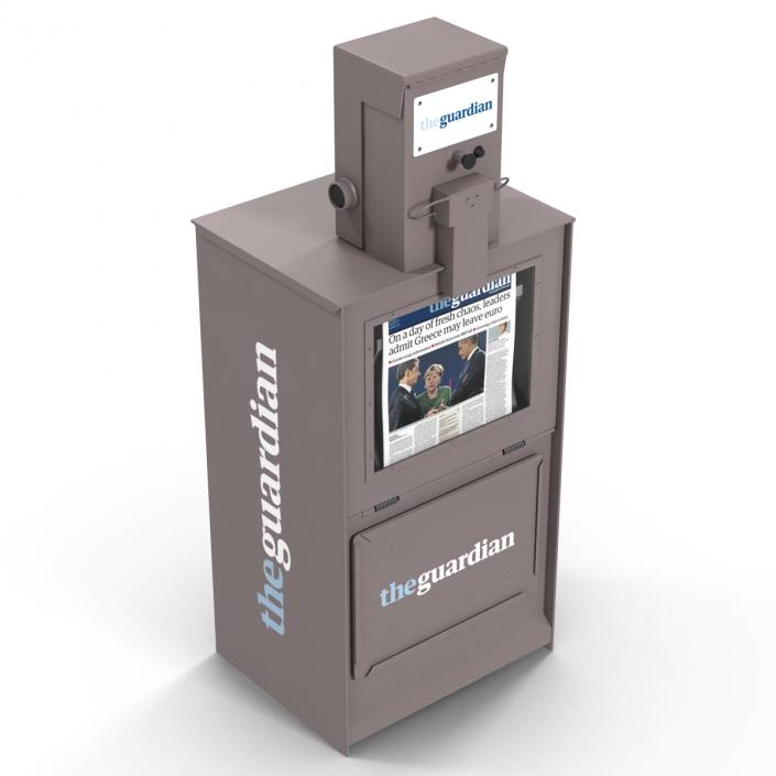 3D Classic Newspaper Box Gray