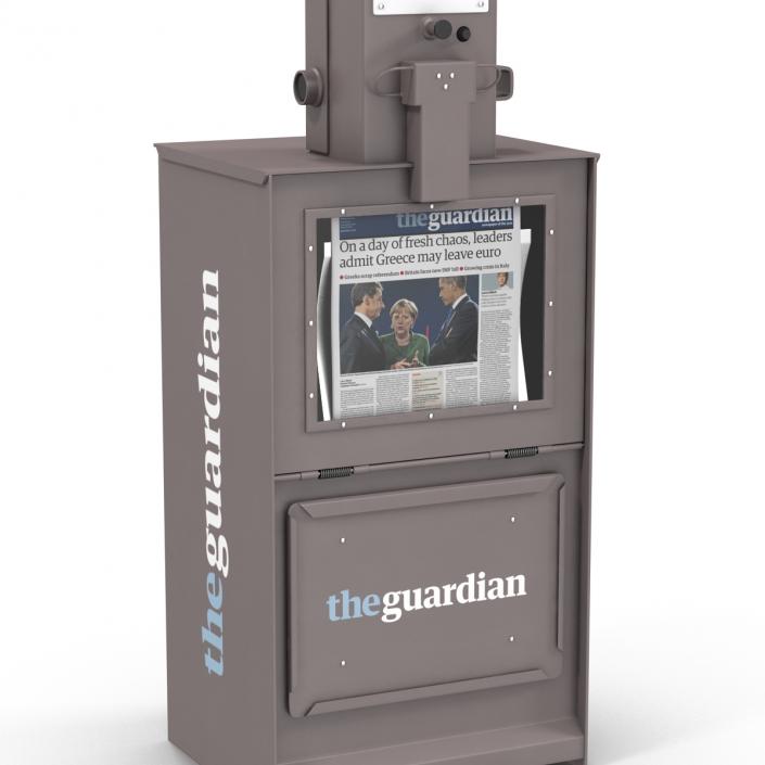 3D Classic Newspaper Box Gray