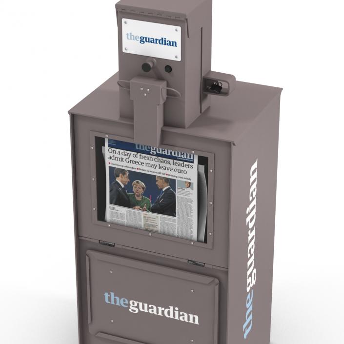 3D Classic Newspaper Box Gray