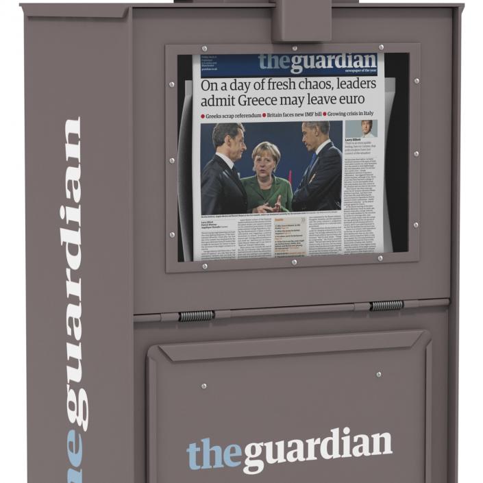 3D Classic Newspaper Box Gray