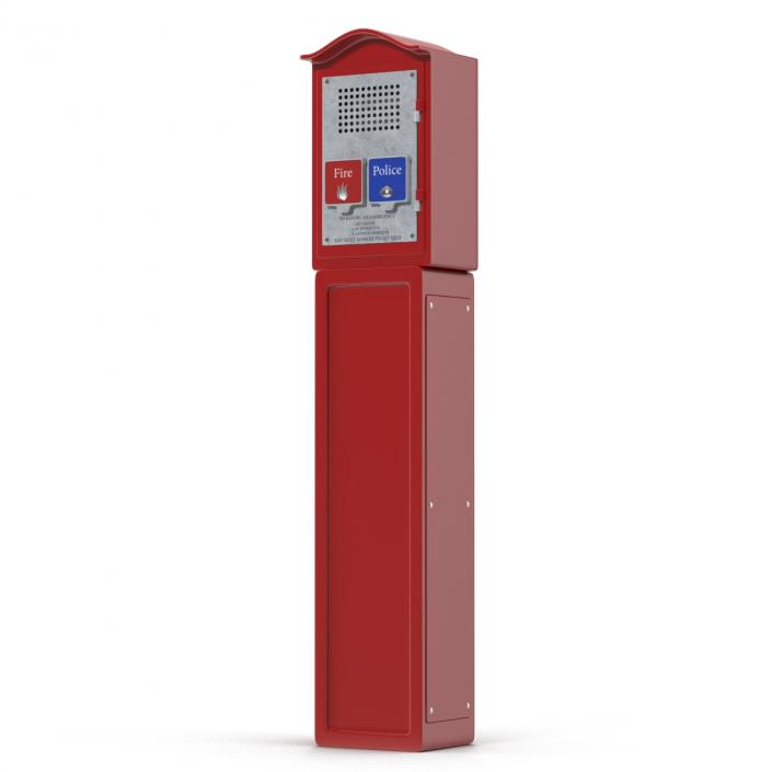 3D New York Fire and Police Call Box model