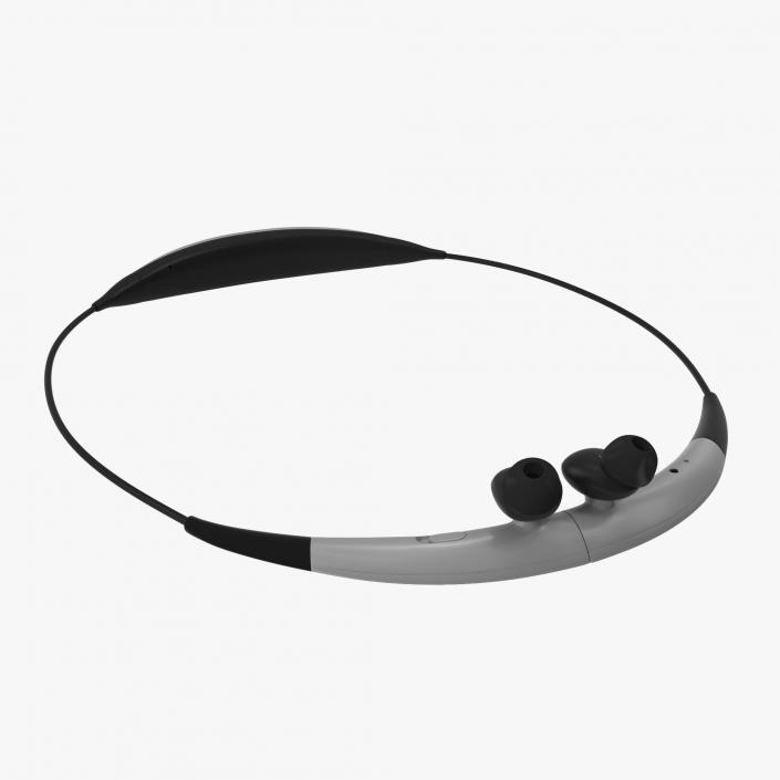 3D model Bluetooth Headset Samsung Gear Circle Folded Black