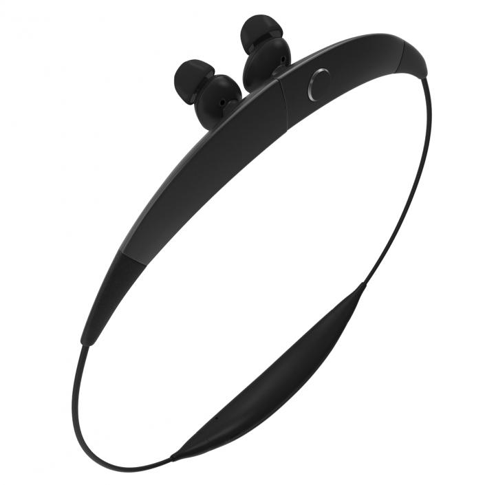 3D model Bluetooth Headset Samsung Gear Circle Folded Black