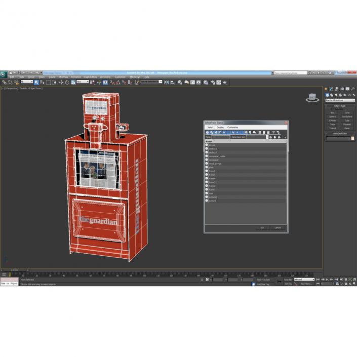 3D model Classic Newspaper Box Red