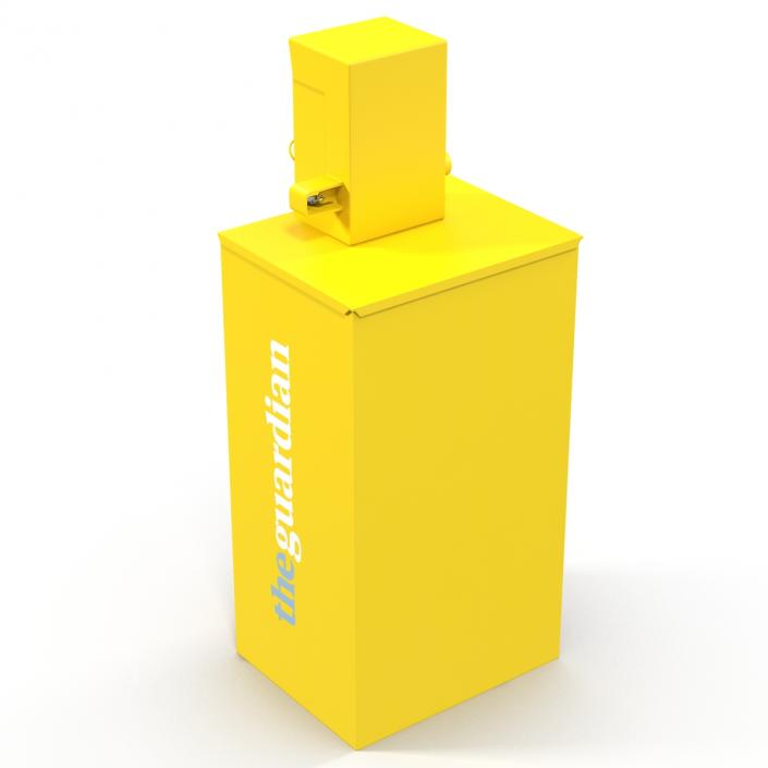 3D Classic Newspaper Box Yellow model