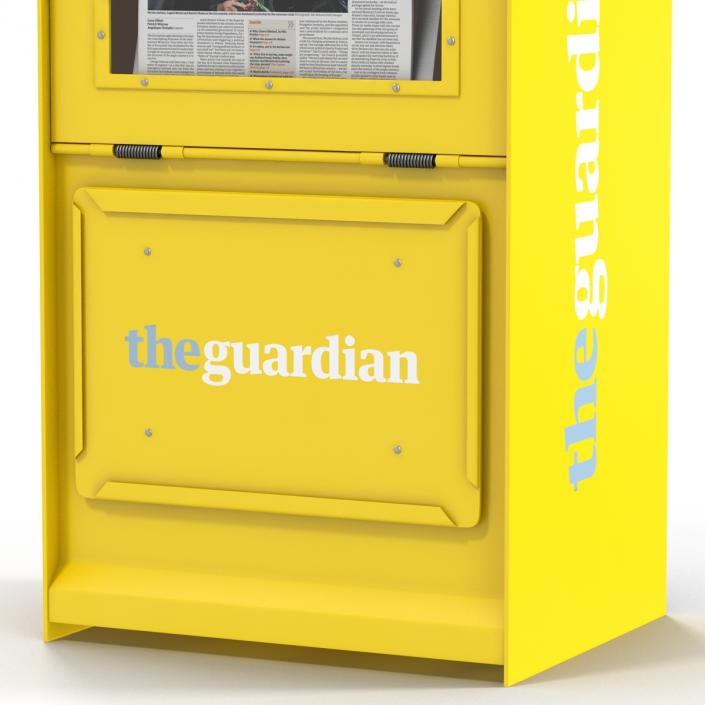 3D Classic Newspaper Box Yellow model