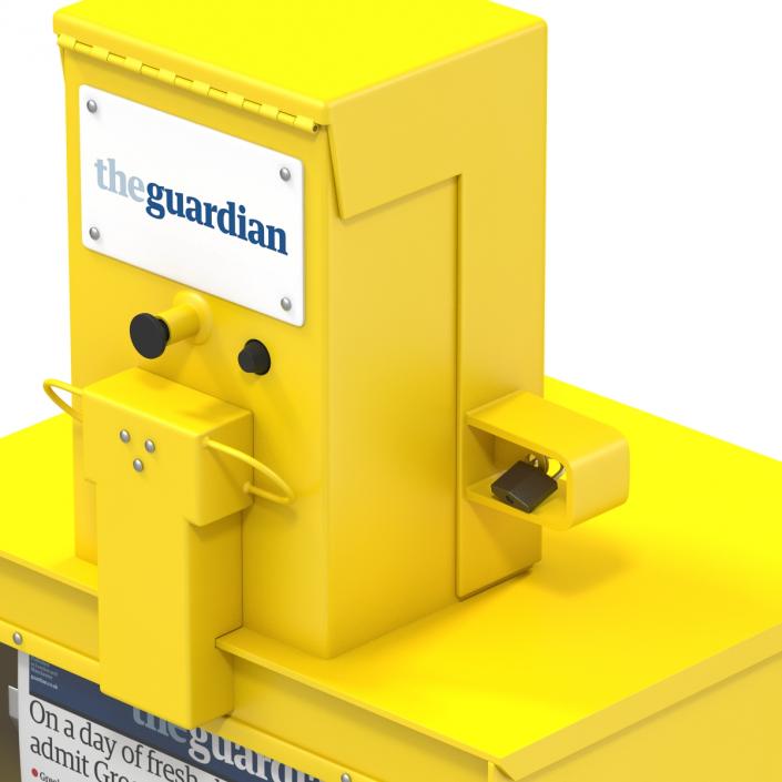 3D Classic Newspaper Box Yellow model