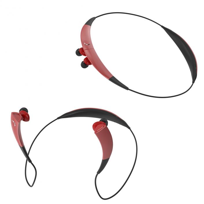 3D model Bluetooth Headset Samsung Gear Circle Red Set