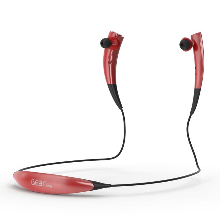 3D model Bluetooth Headset Samsung Gear Circle Red Set