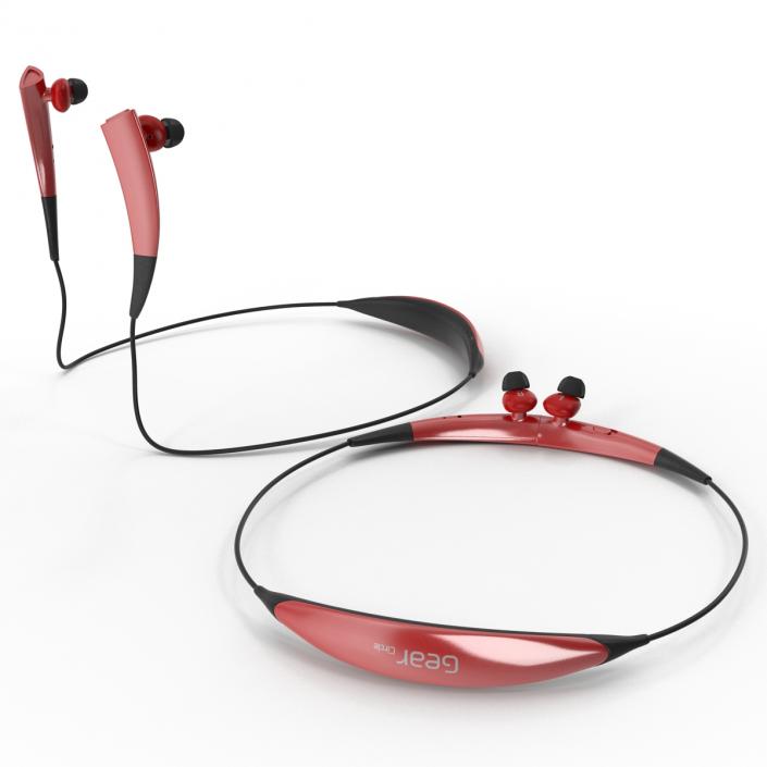 3D model Bluetooth Headset Samsung Gear Circle Red Set