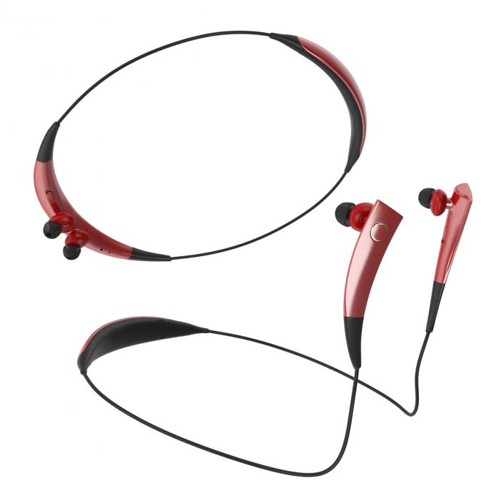 3D model Bluetooth Headset Samsung Gear Circle Red Set