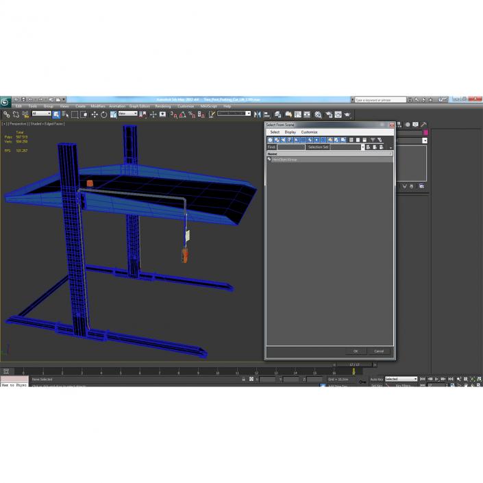 3D model Two Post Parking Car Lift