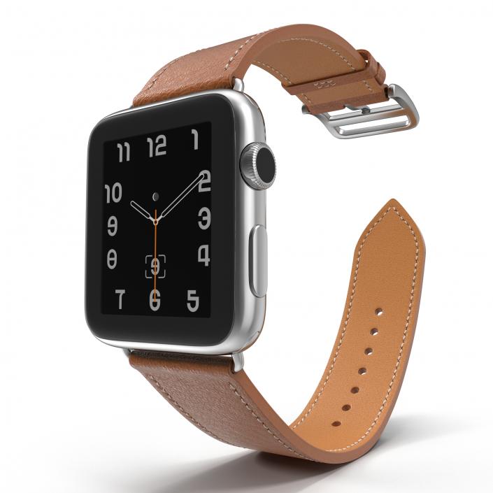 3D Apple Watch Hermes 42mm Stainless Steel Case 2