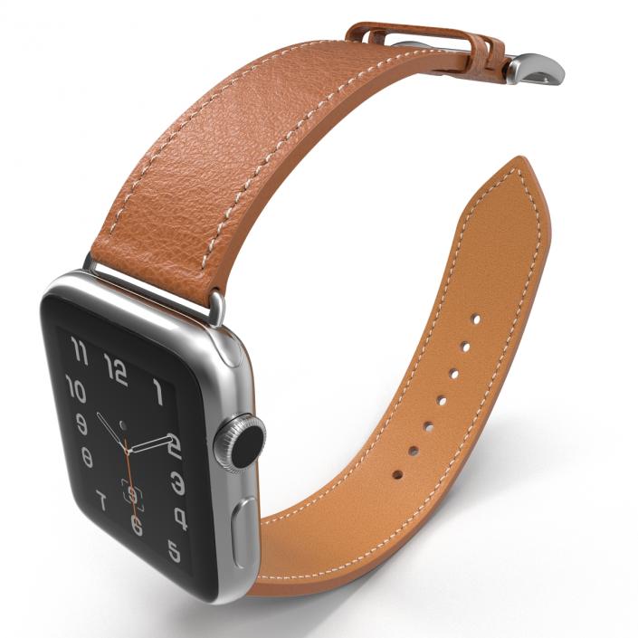 3D Apple Watch Hermes 42mm Stainless Steel Case 2