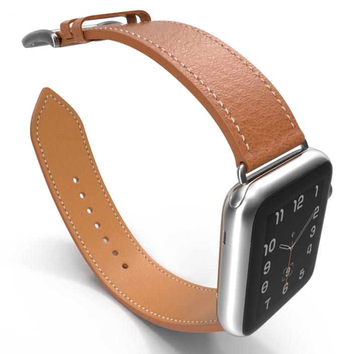 3D Apple Watch Hermes 42mm Stainless Steel Case 2