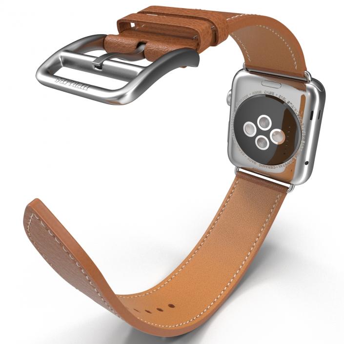 3D Apple Watch Hermes 42mm Stainless Steel Case 2