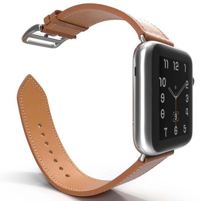 3D Apple Watch Hermes 42mm Stainless Steel Case 2