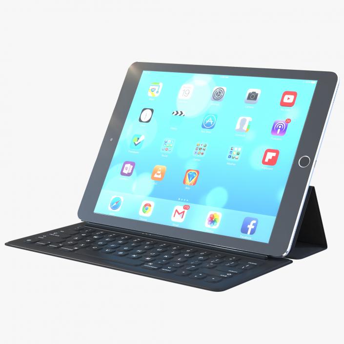 3D model Ipad Pro and Apple Smart Keyboard Rigged