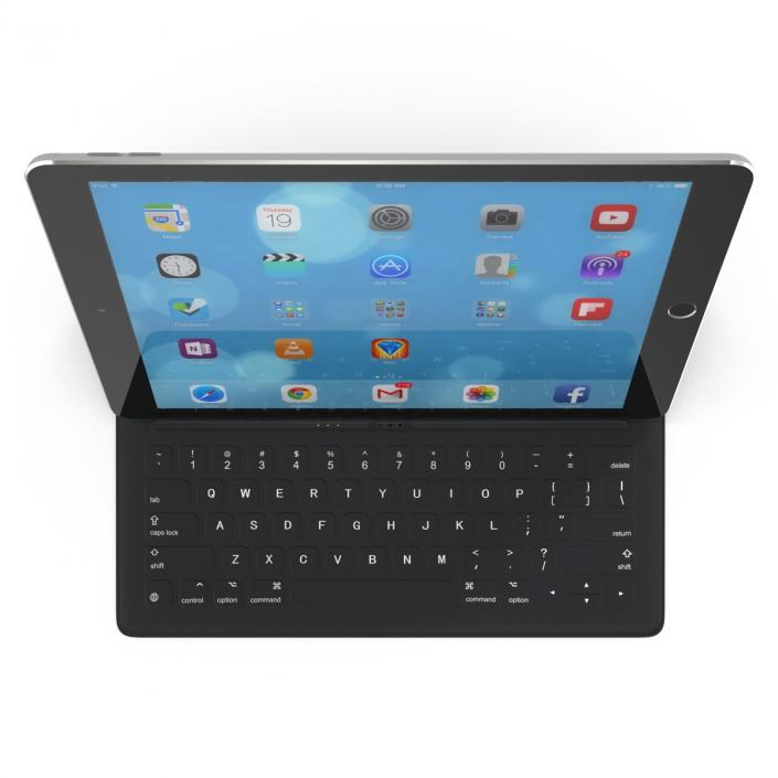 3D model Ipad Pro and Apple Smart Keyboard Rigged