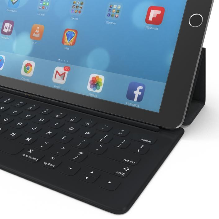 3D model Ipad Pro and Apple Smart Keyboard Rigged