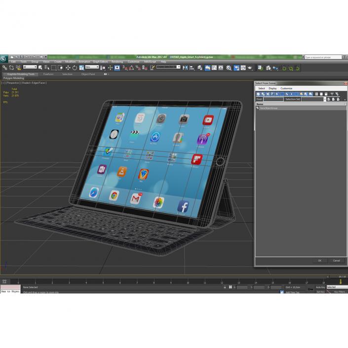 3D model Ipad Pro and Apple Smart Keyboard Rigged