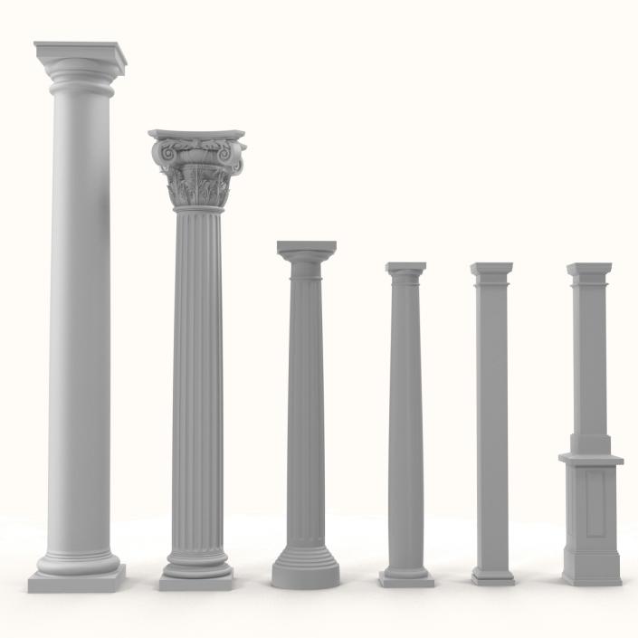 3D Columns Collection model