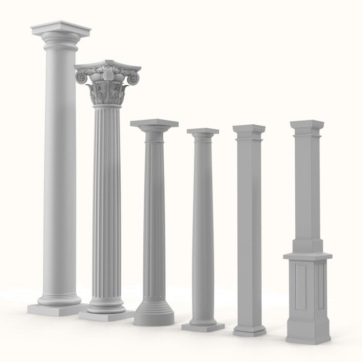 3D Columns Collection model