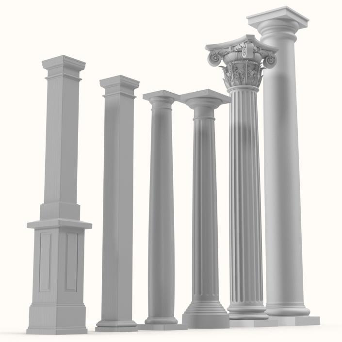 3D Columns Collection model