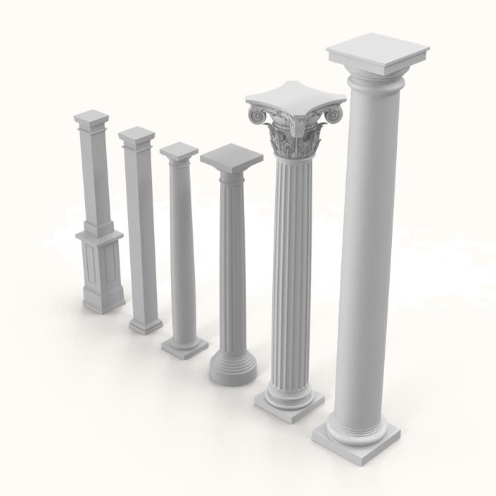 3D Columns Collection model