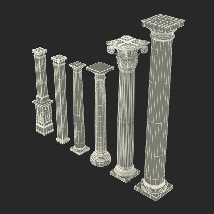 3D Columns Collection model