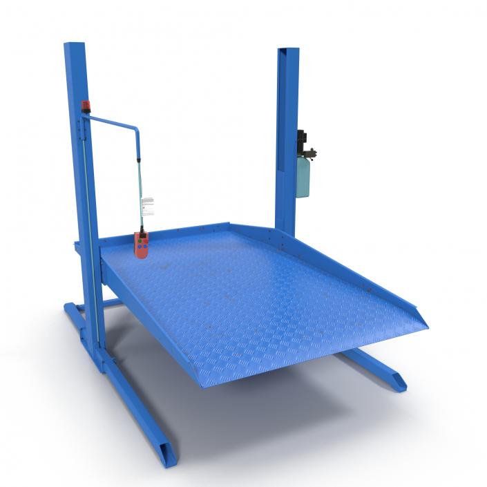 Two Post Parking Car Lift Rigged 3D