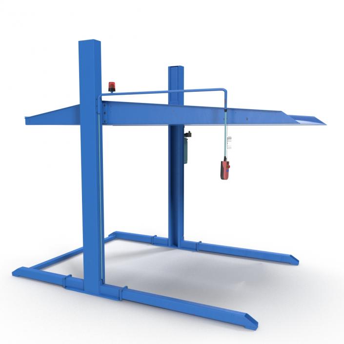 Two Post Parking Car Lift Rigged 3D