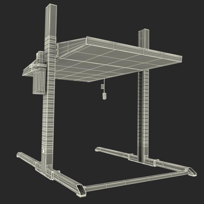 Two Post Parking Car Lift Rigged 3D