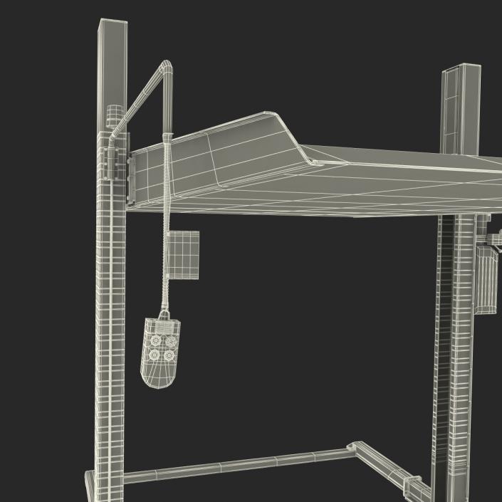 Two Post Parking Car Lift Rigged 3D